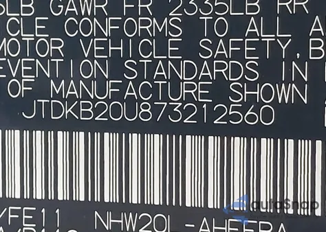 2007 Toyota Prius from USA, damaged, VIN JTDKB20U873212560